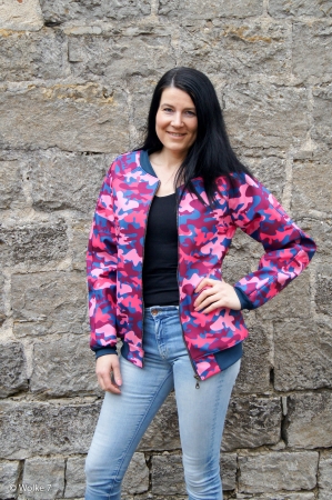 Softshell - Fiete - Camouflage - petrol - pink